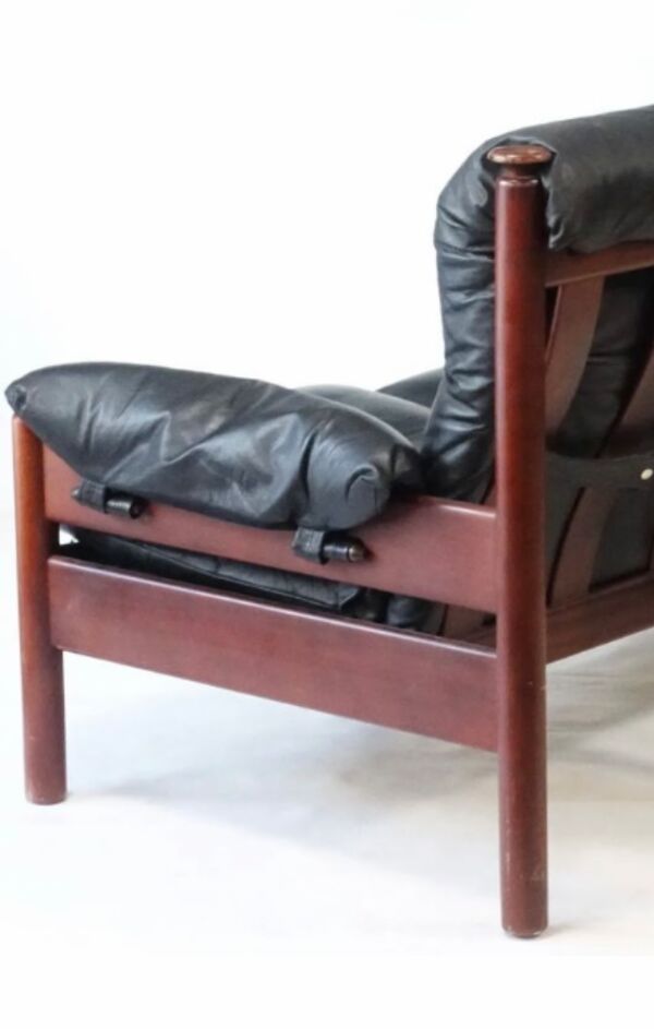 Canapé vintage en cuir scandinave vintage