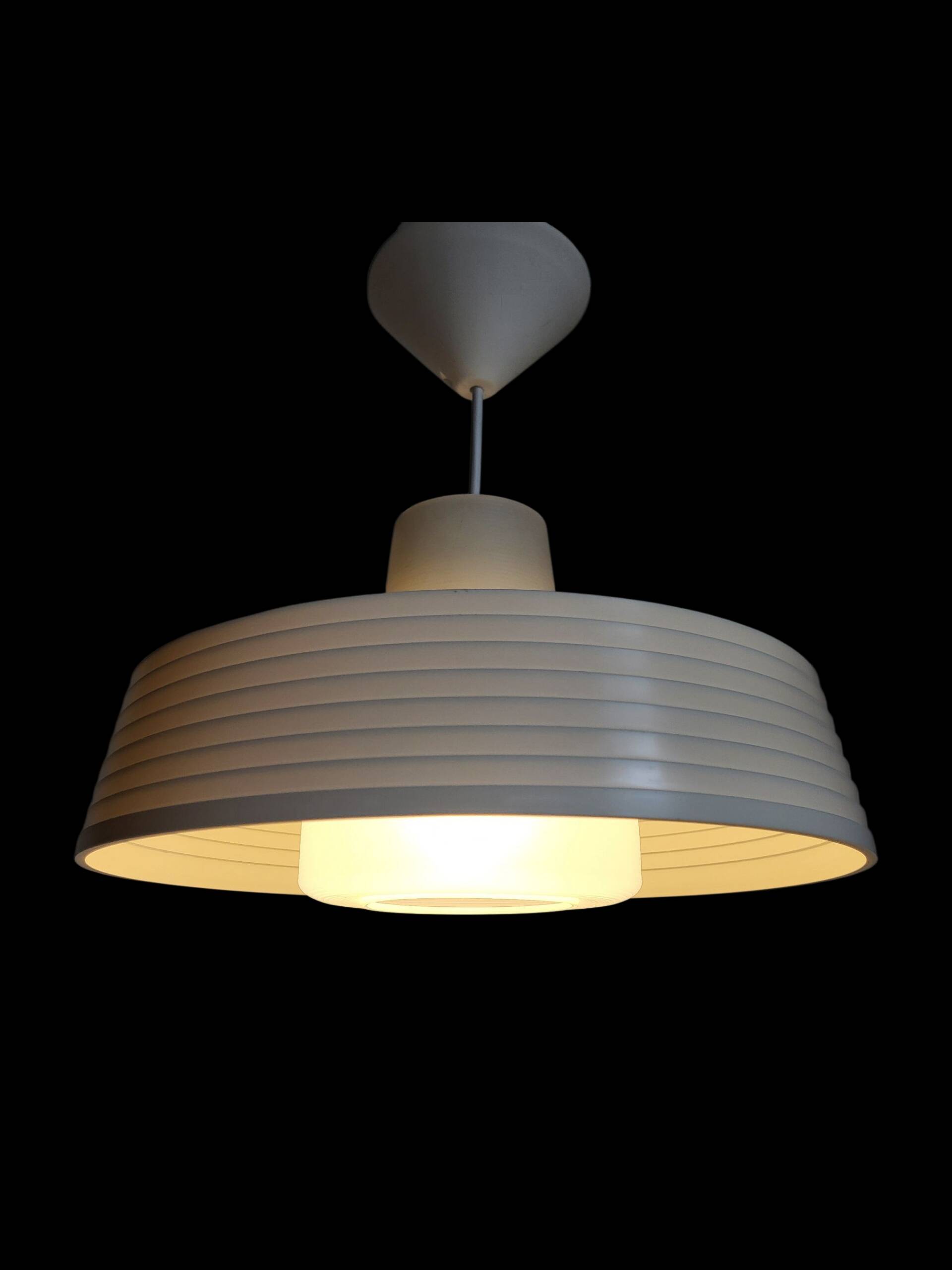 Rotaflex space age hanglamp, ufo vorm in deels geperst plastic, jaren 1960