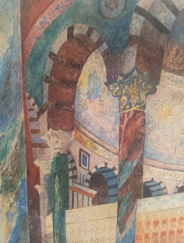 Orientalist painting by Jules Cocheris before 1950.