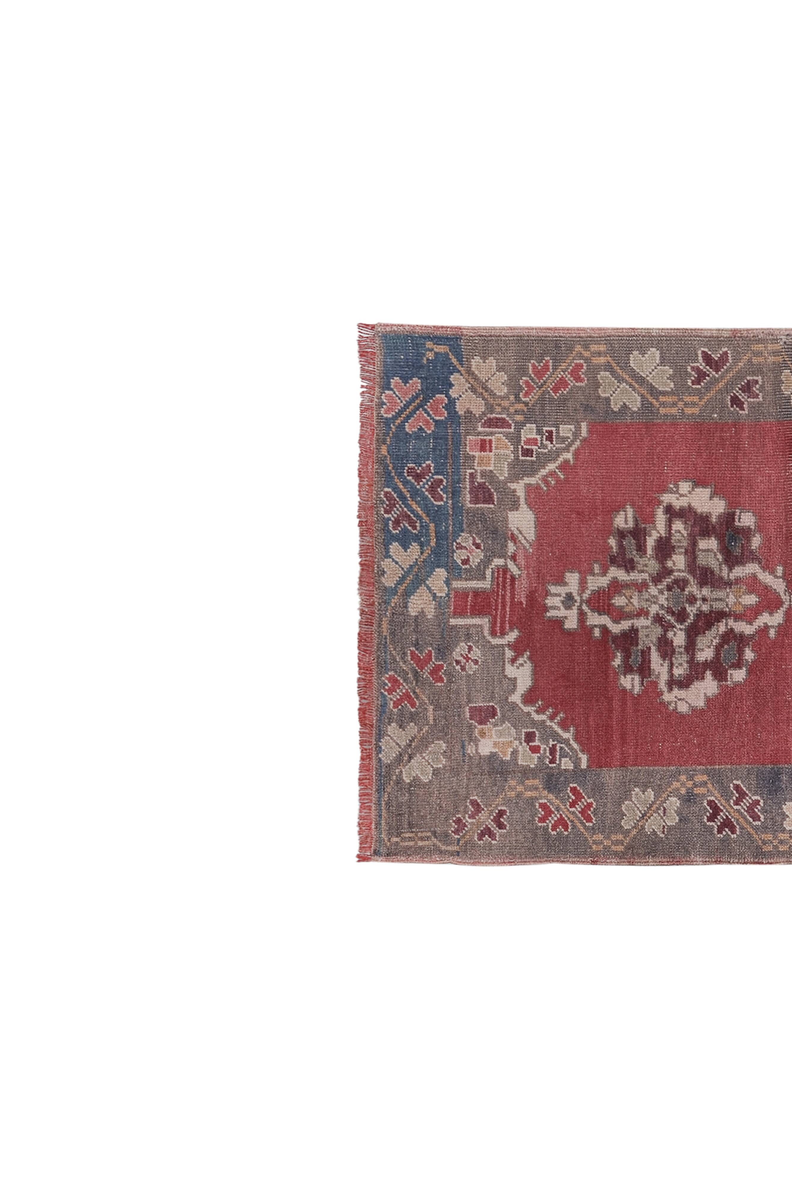 Vintage Turkish Oushak Rug Handwoven 102x237 cm