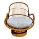 70s rattan and bamboo swivel chair