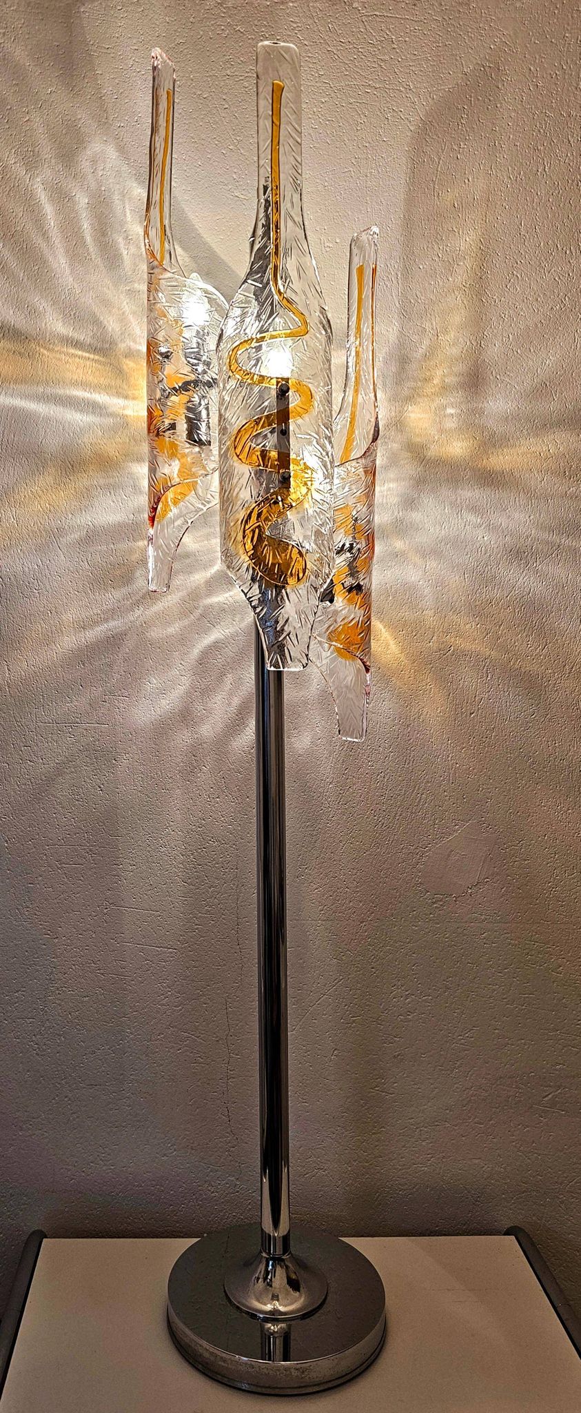 Mazzega floor lamp by Toni Zuccheri in Murano glass 1970s