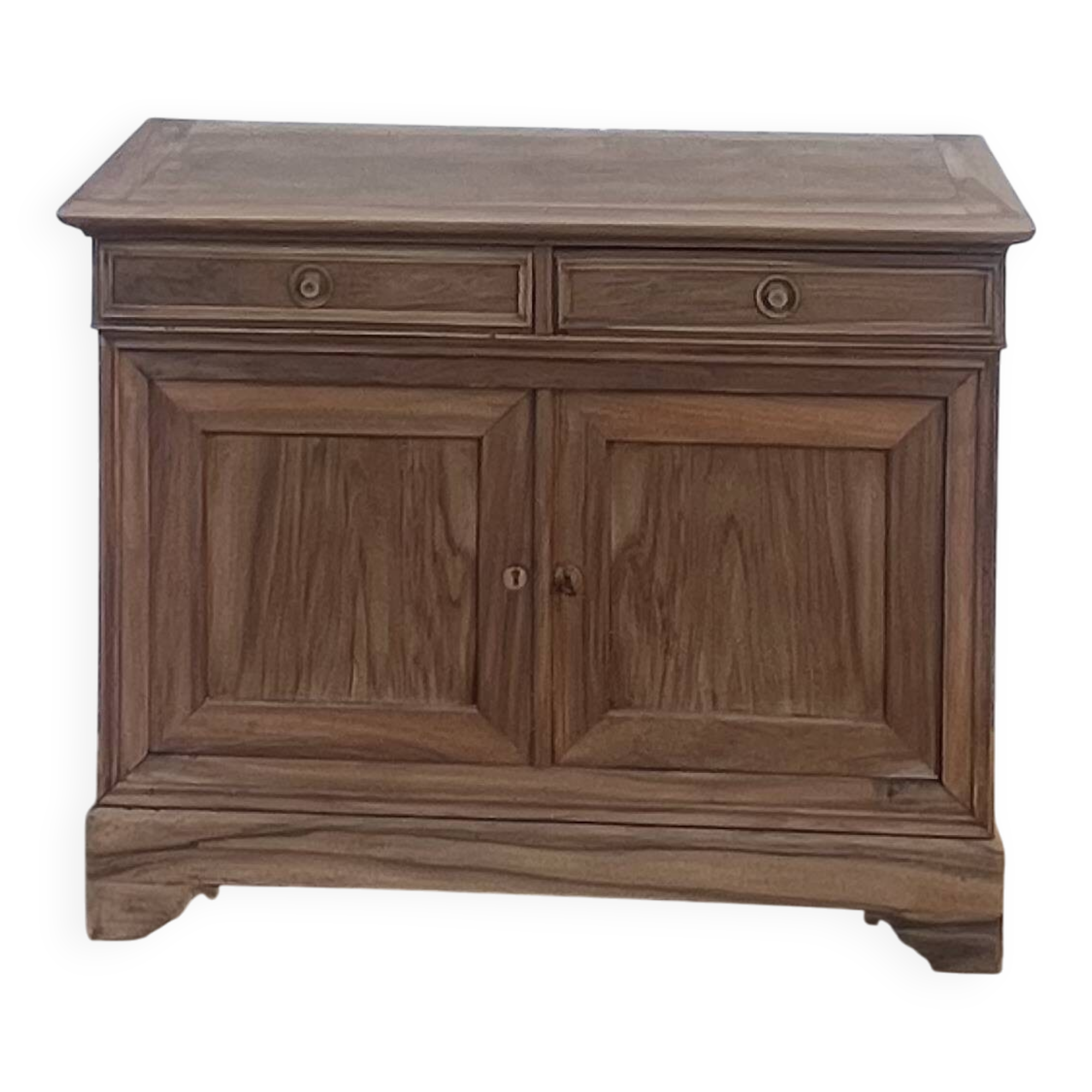 Renovated antique sideboard in raw solid walnut.