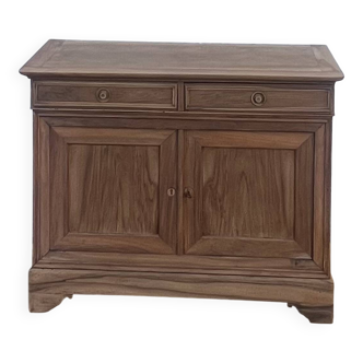 Renovated antique sideboard in raw solid walnut.