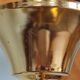 Brass pendant lamp and five-faceted vintage smoked glasses