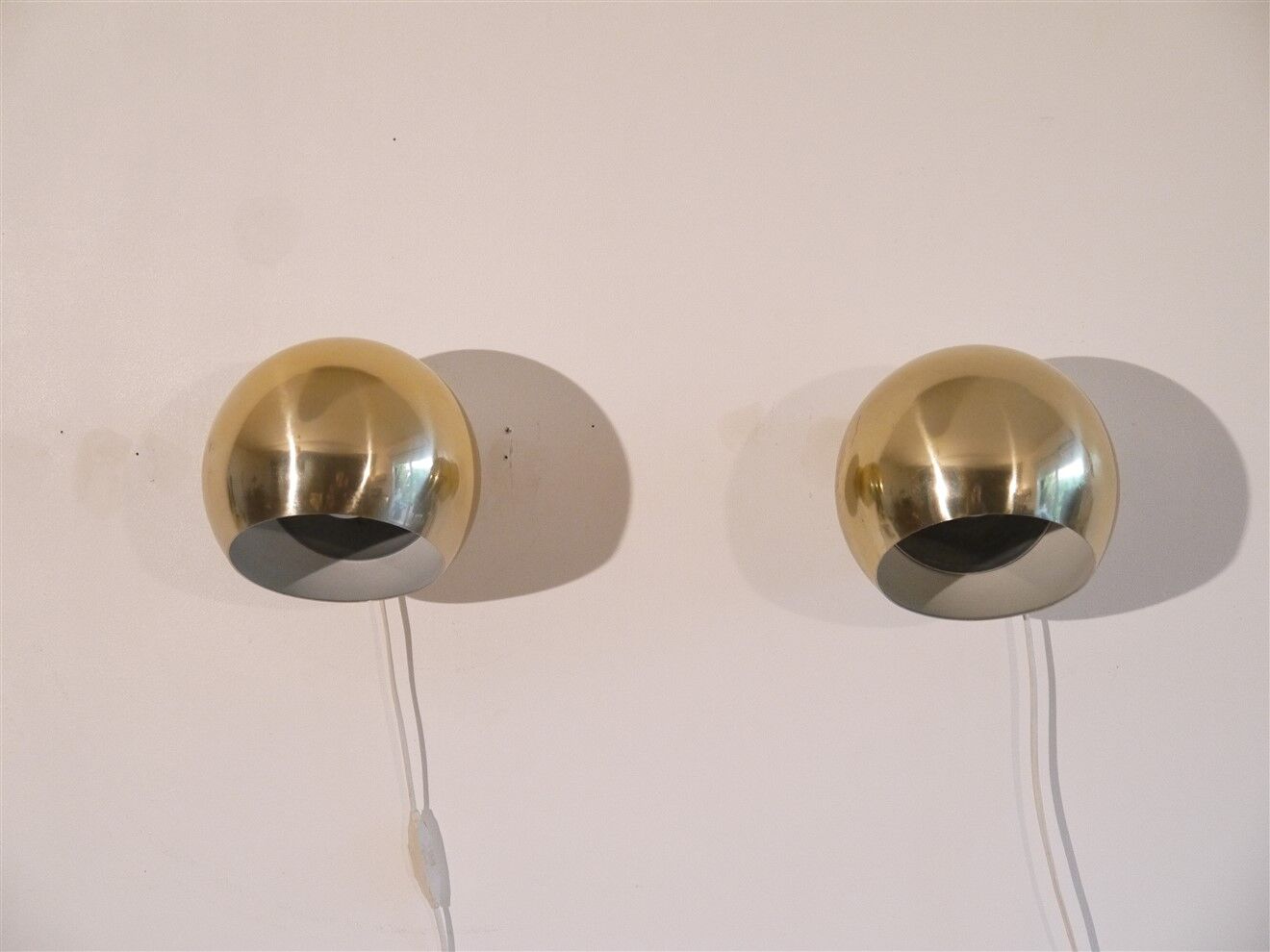 Pair of vintage Scandinavian brass sconces 1970