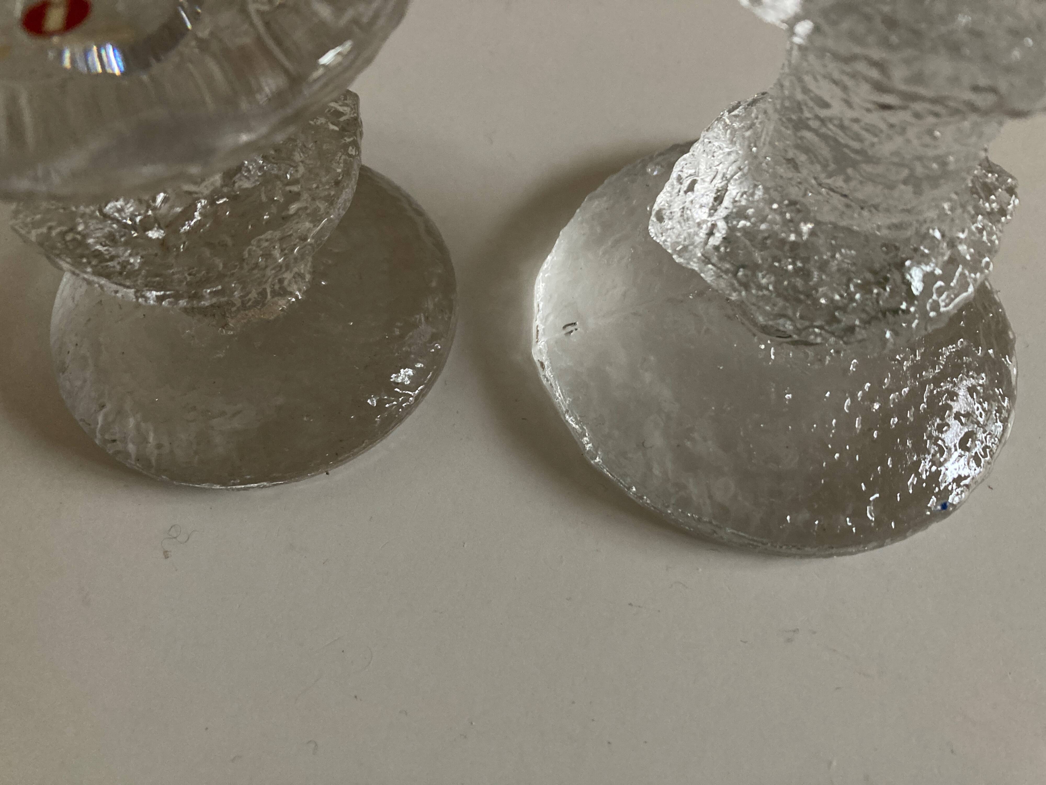 Pair of Festivo Timo Sarpaneva candlesticks 1972 for IIttala Finland