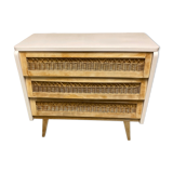 Vintage rattan chest of drawers