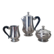 Rémy Letang / Teapot, milk jug and sugar bowl in 18/10 stainless steel and Bakelite