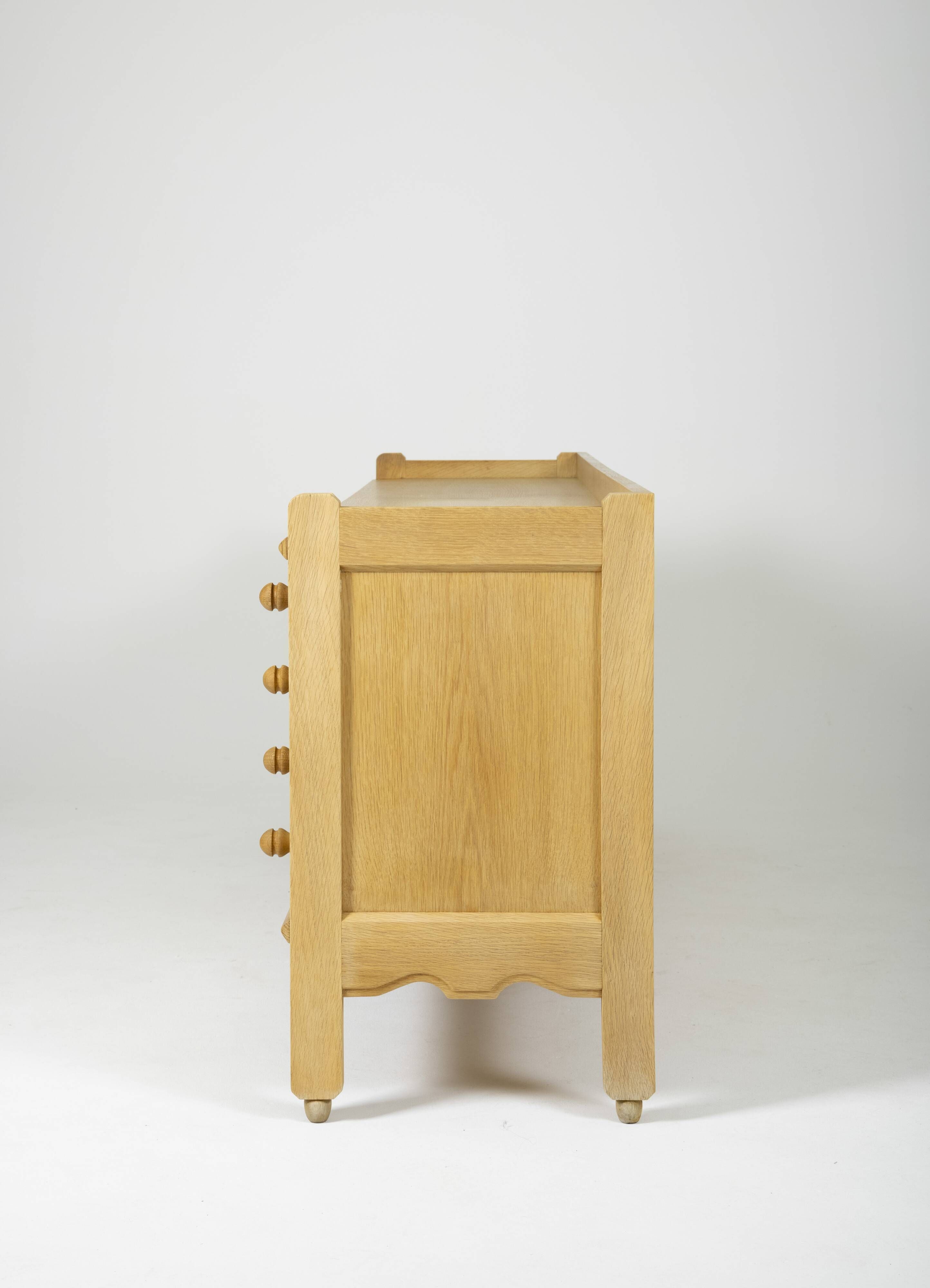 Oak sideboard by Guillerme & Chambron, France 1960s