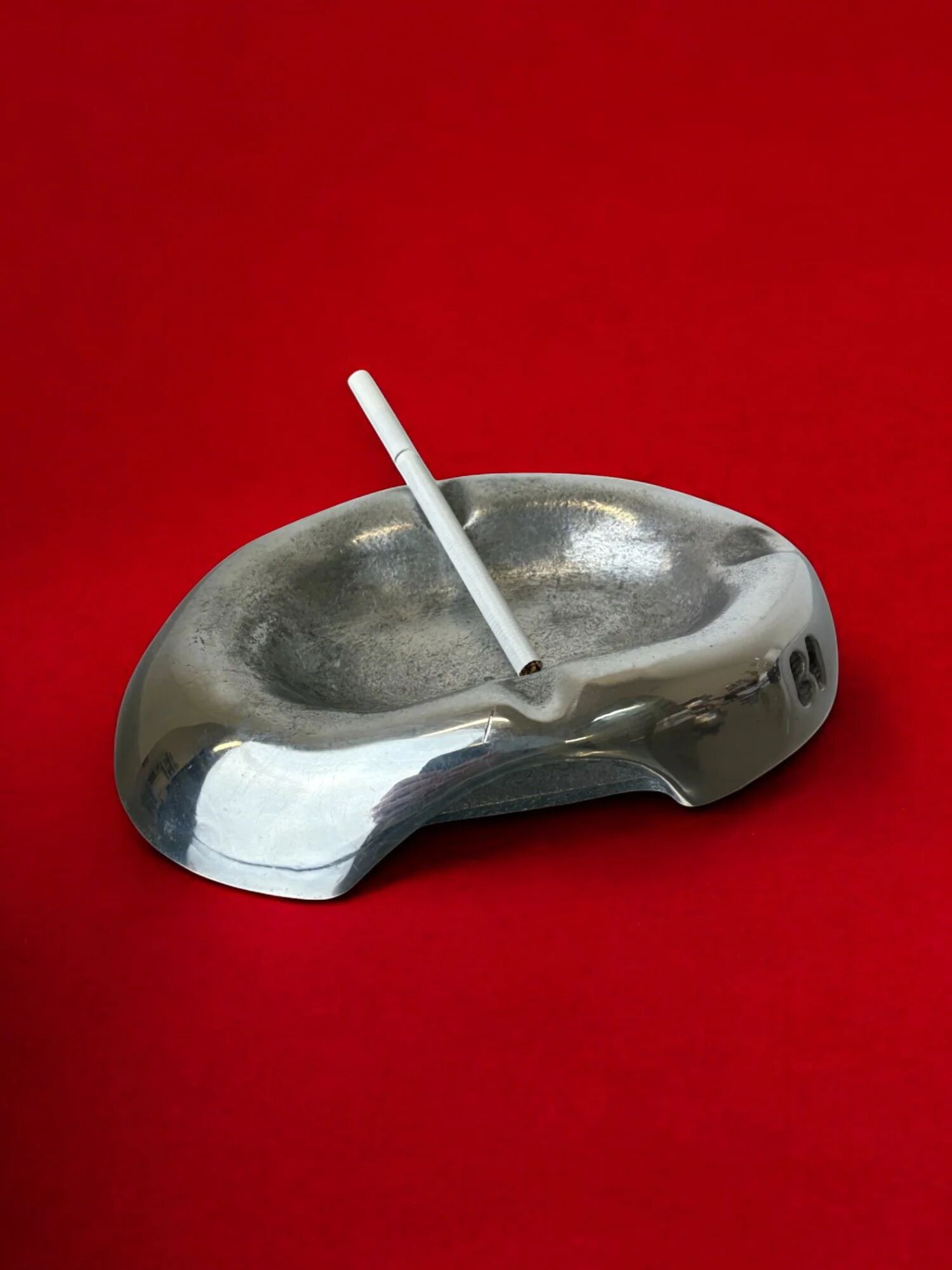 Brutalist ashtray by Art3, solid aluminium, Spain, 1970s