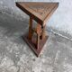 Triangular side table in carved wood, Art Nouveau, France, circa 1915.