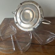 Plateau de service avec raviers en verre