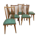 Set of 6 vintage charles Ramos chairs 60s
