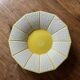 Old salad bowl, fruit bowl - yellow and white ceramic, vintage
