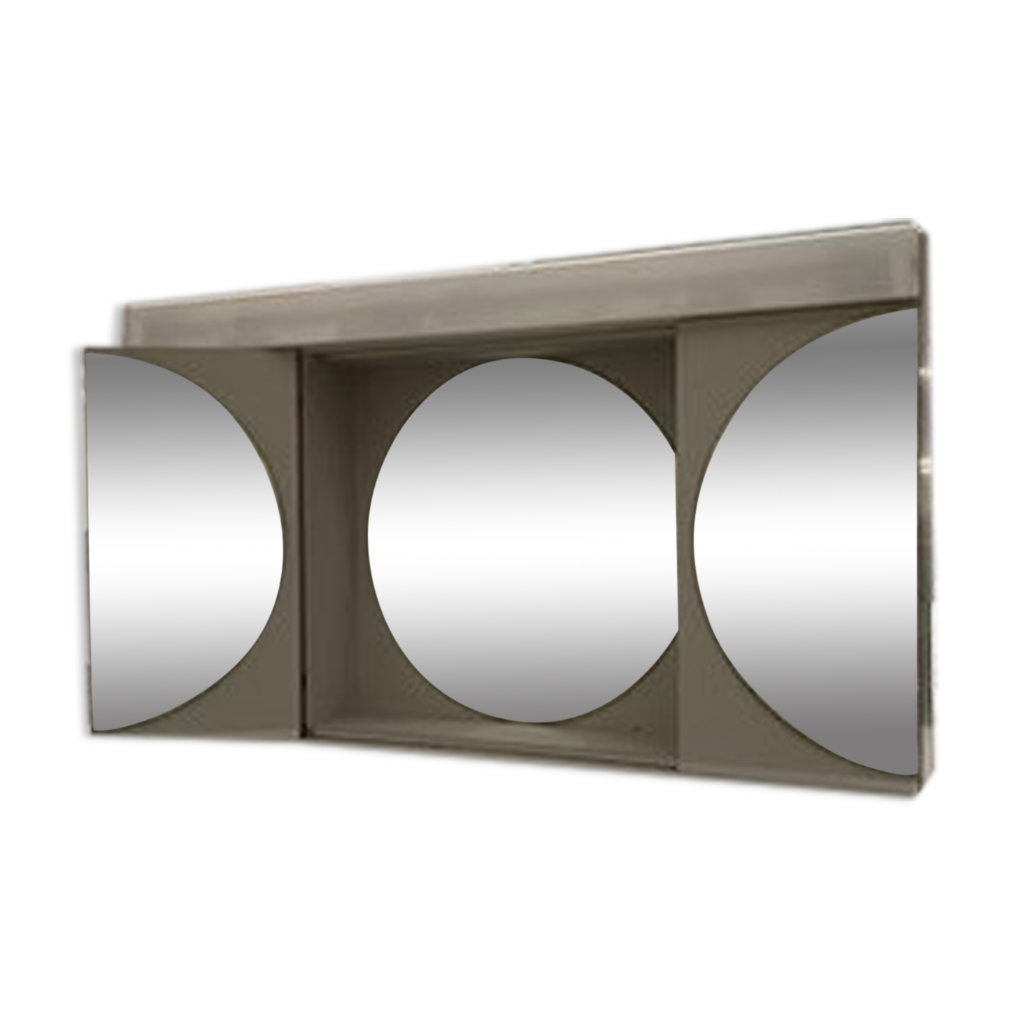 Bright bathroom mirror with shelves