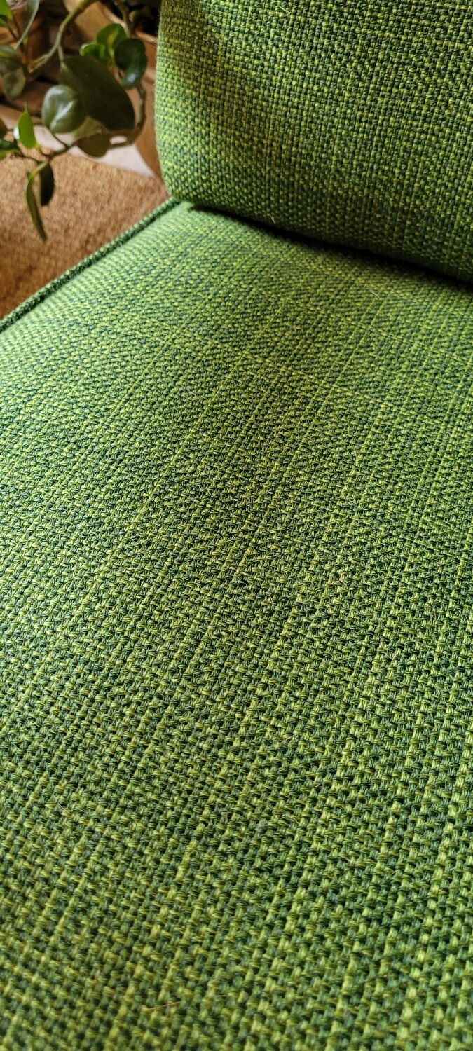Pair of vintage armchair green fabrics