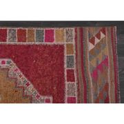 Vintage Turkish Hand-Knotted Wool Cotton Pink Runner Rug 88x342