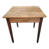 Small square farmhouse table in patinated solid wood - 1920
