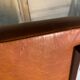 Pair of modernist low chairs in skai camel vintage 60s/70s