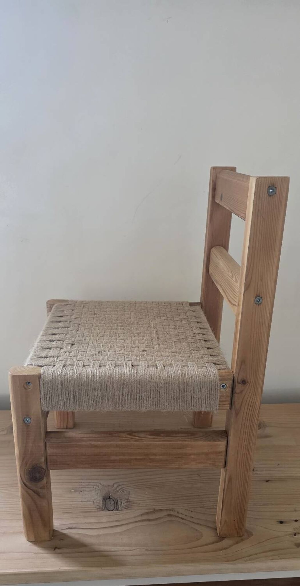 Duo de chaise enfant bois jute et cisal