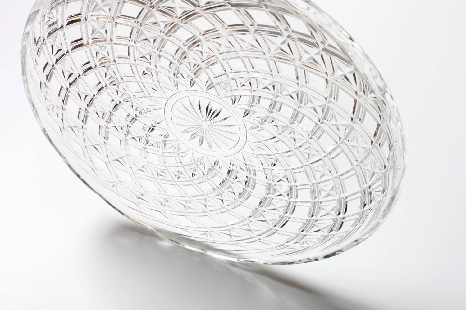 Vintage Pressed Glass Platter: Mid-Century Serving Large Plate, Italy 1970s