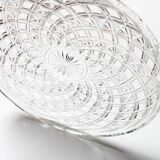 Vintage Pressed Glass Platter: Mid-Century Serving Large Plate, Italy 1970s