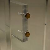 Italian Modern Plexiglass Console Table with Roman Column Details 1980s