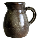 Brown handcrafted stoneware pitcher, natural finish, rustic style