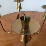 Brass and rattan candlestick