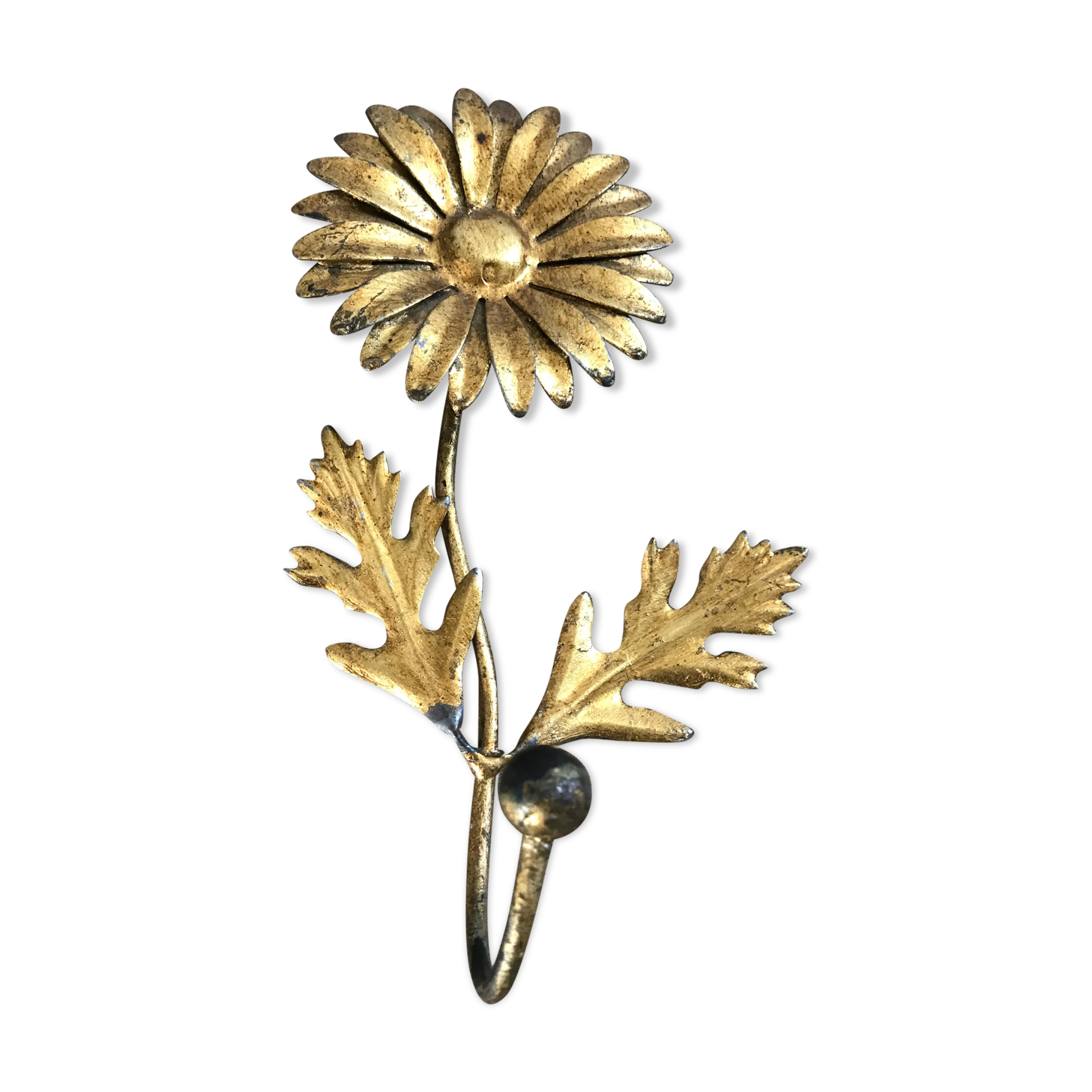 Brass flower patère