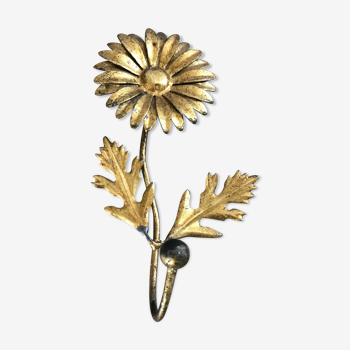 Brass flower patère