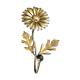 Brass flower patère