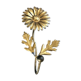 Brass flower patère
