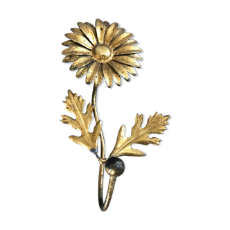 Brass flower patère