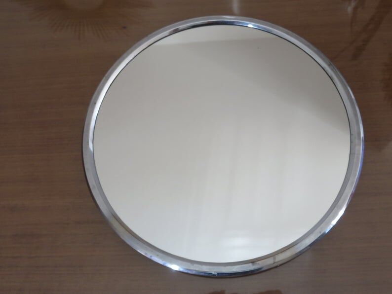 40s 50s chrome brass mirror tray