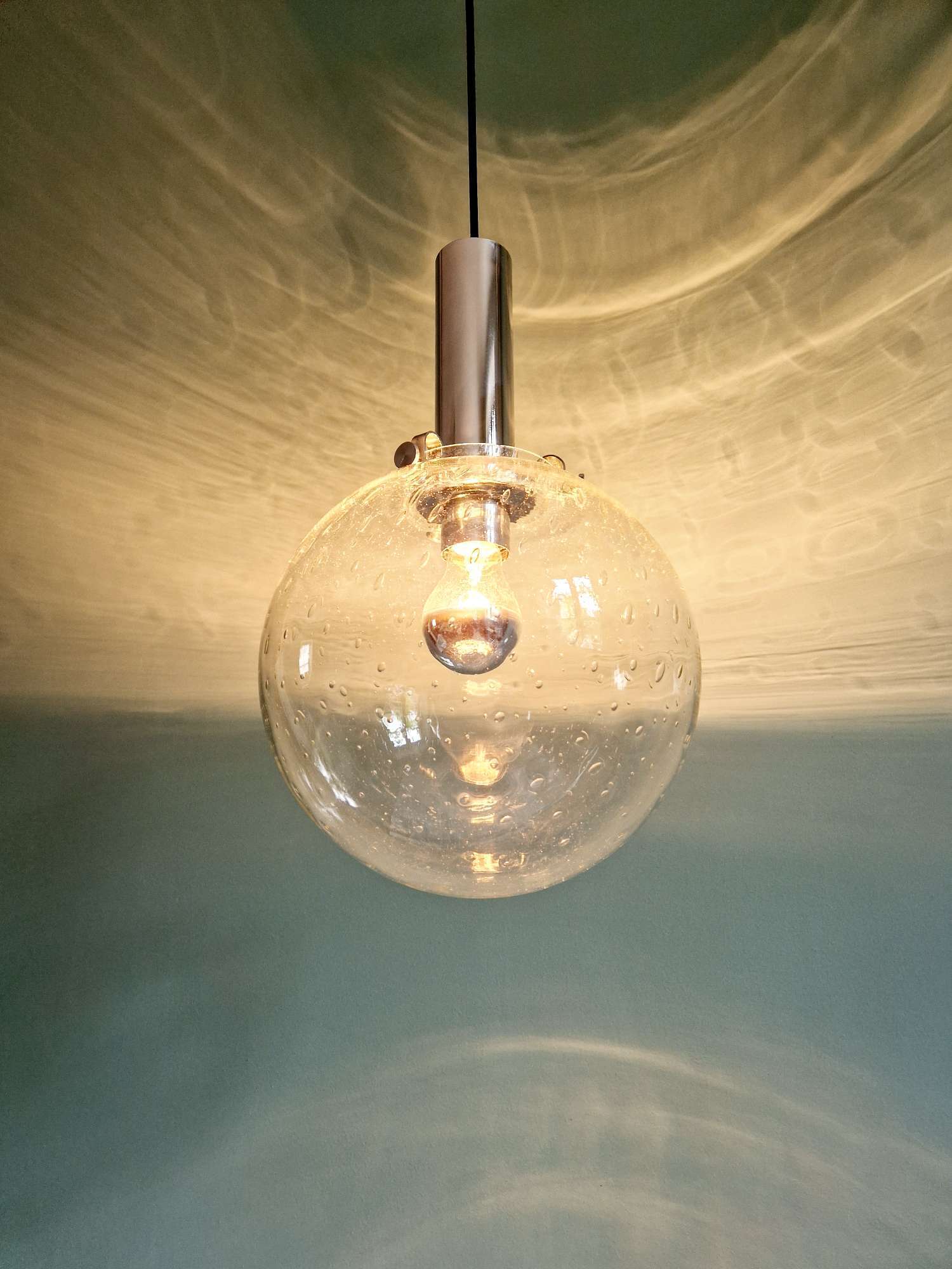 Suspension Space Age in blown bubble glass, 1970s
