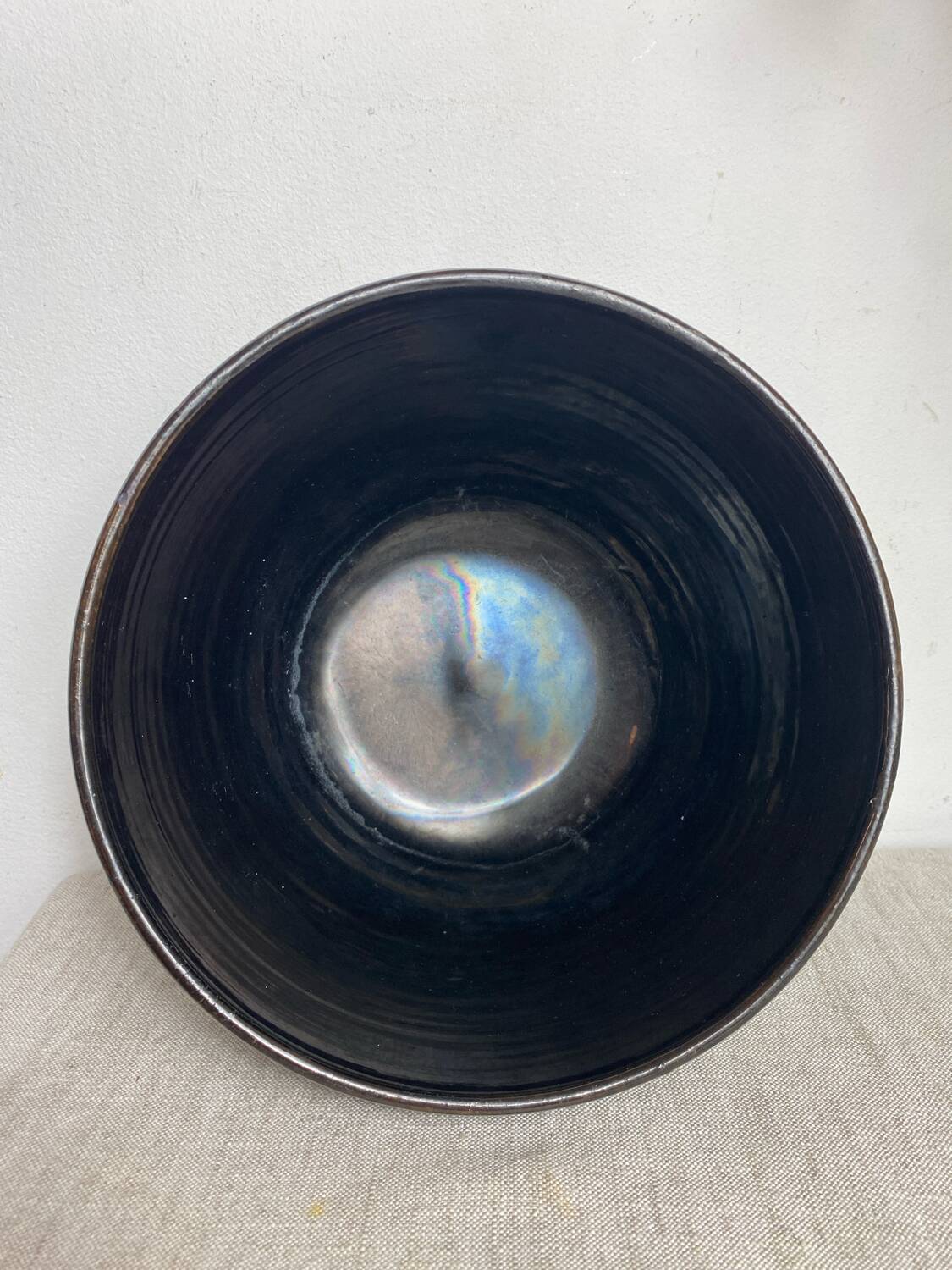 Glazed ceramic salad bowl