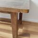 Vintage rustic coffee table in waxed wood and screen printing