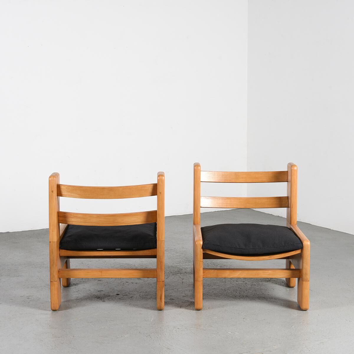 Pair of solid ash heaters, France circa 1970