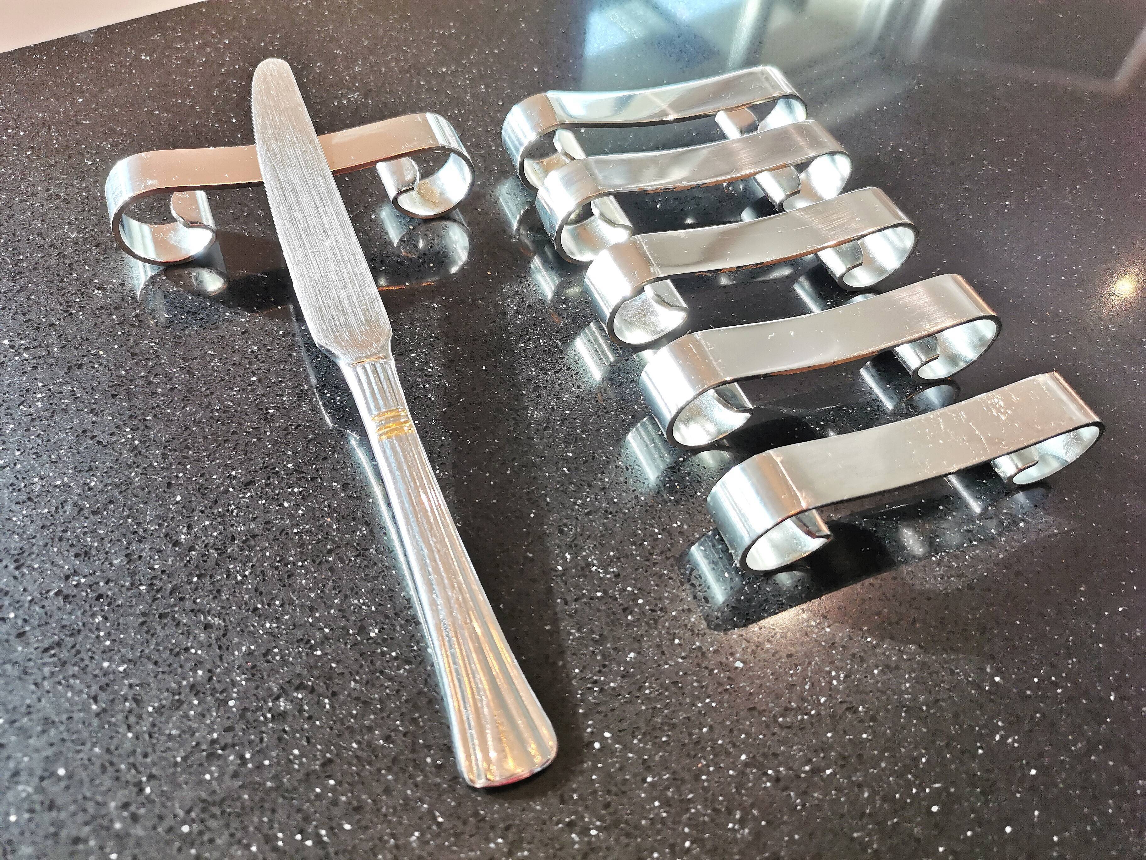Set de 6 porte couteaux inox