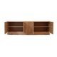 Italian Oak Wood Sideboard with Hand Carved Patterns and Travertine Marble Top