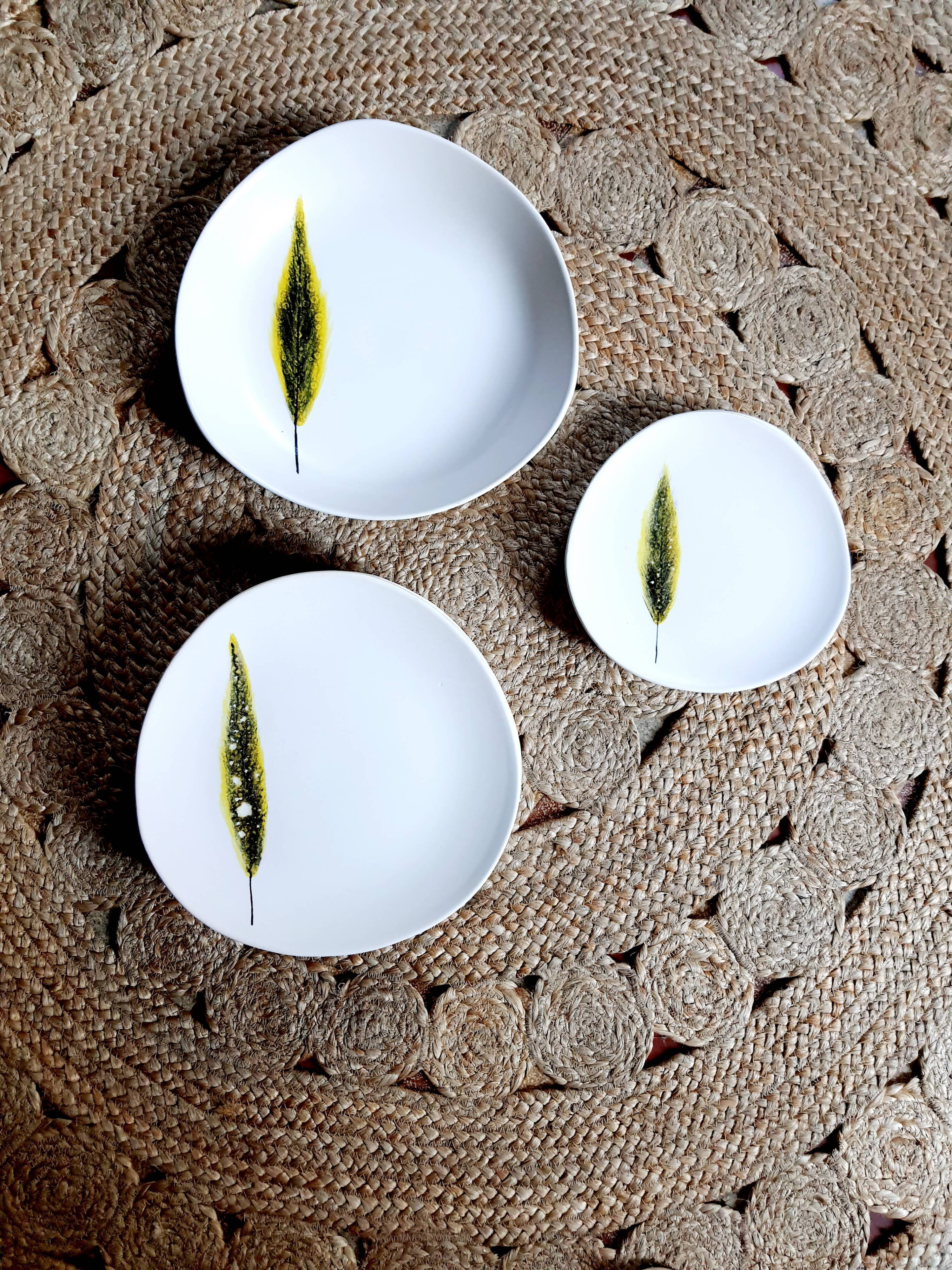 Service plates Feather NIDERVILLER vintage