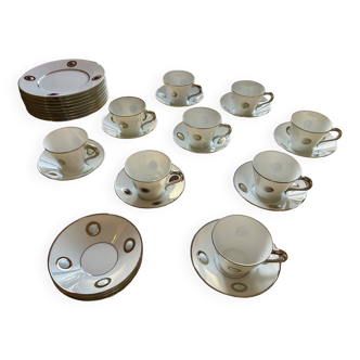 Set of 9 Bernardaud Ithaca Cups and Saucers by Olivier Gagnère