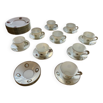 Lot de 9 Tasses et Soucoupes Bernardaud Ithaque par Olivier Gagnère