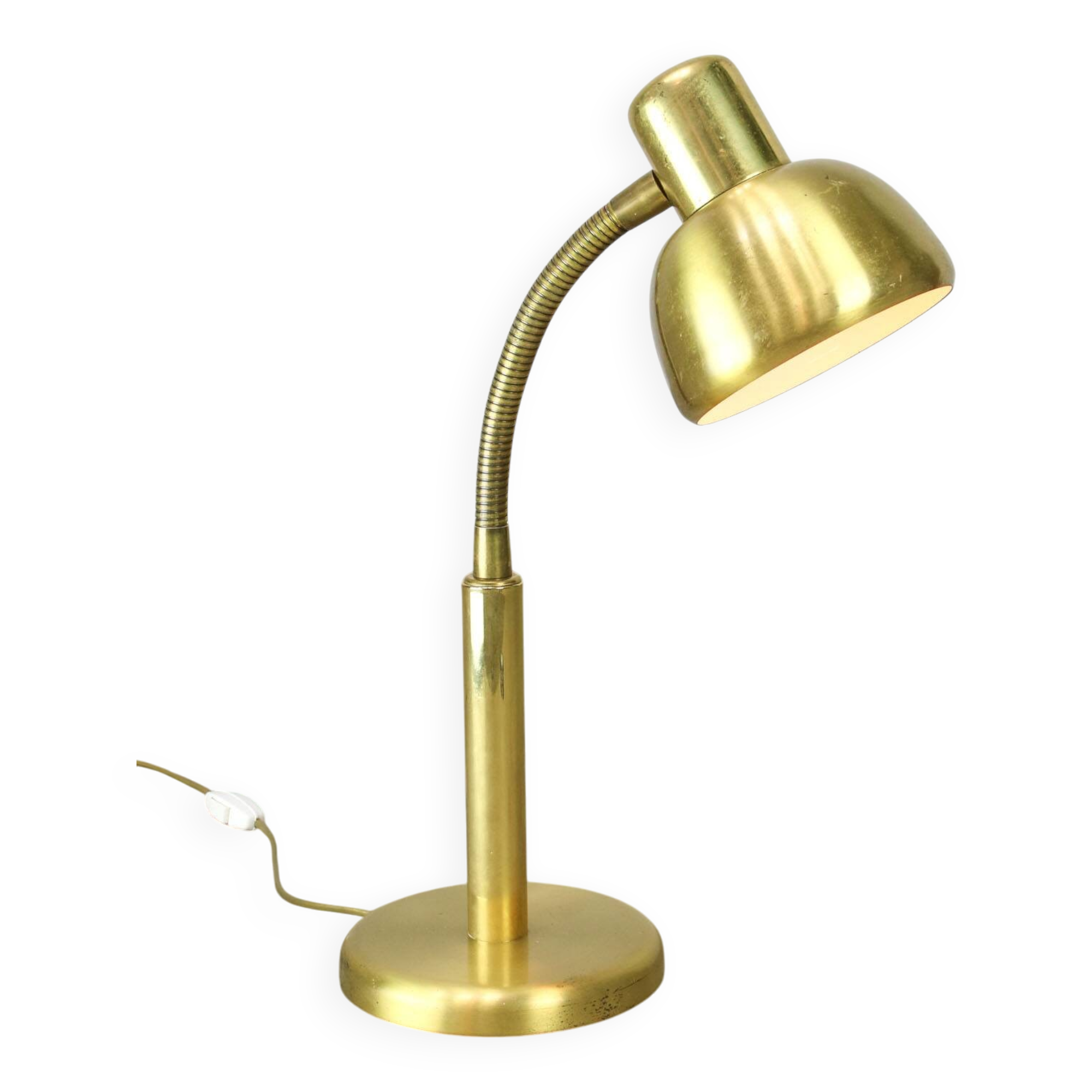 Vintage Italian Brass Gooseneck Table Lamp