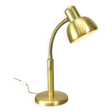 Lampe de table vintage italienne à col de cygne en laiton