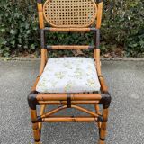 4 bamboo chairs and cannage