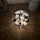 Mosaic black and white glass mushroom lamp