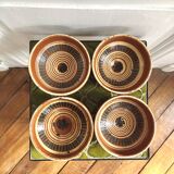 4 bols poterie artisanale ancienne